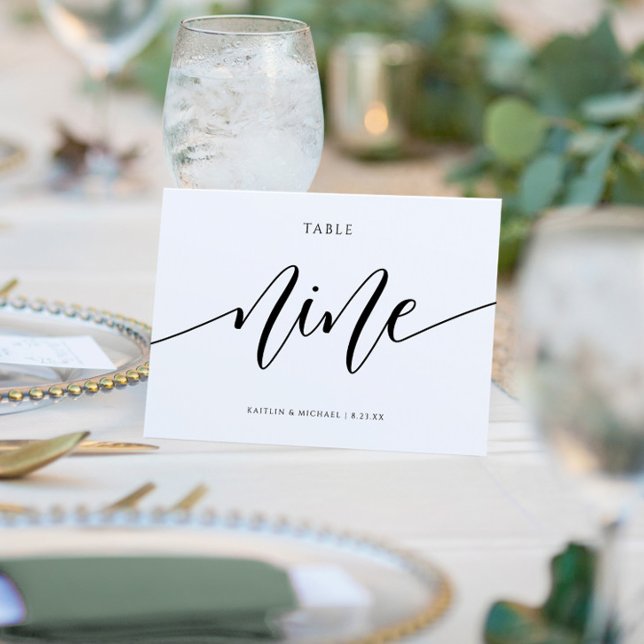 Convites Números de Mesa para Casamento Moderno - Caligrafi (Criador carregado)