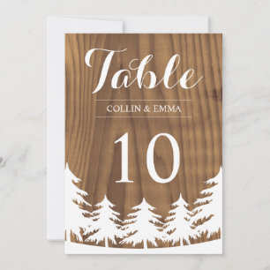 Convites Números de Mesa para Casamento na Floresta
