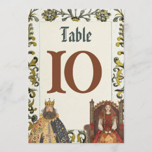 Convites Números de Mesa para Casamento Real da Renascença 