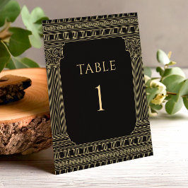Convites Números de Mesa para Festa Elegante na Grécia Anti