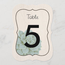 Convites Números de Mesa Rústicos com Suculentas