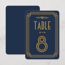 Convites Números de Mesa Simples Azul para Casamento Art Dé