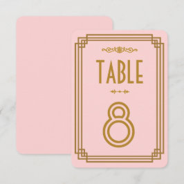 Convites Números de Mesa Simples Rosa para Casamento Art Dé