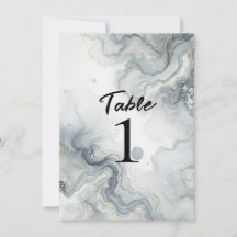 Números de Praia Azul Cinza Dourado em Aquarela Be