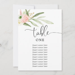 Convites Números de tabela "5 x7" elegantes em ouro rosa