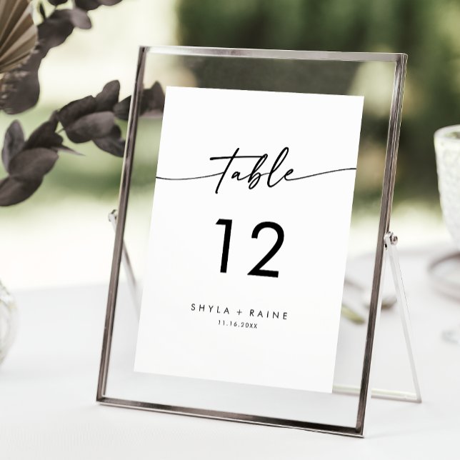 Convites Números de Tabela Boho Chic Black and White Weddin (Criador carregado)