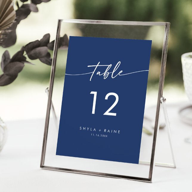 Convites Números de Tabela Boho Chic Royal Blue Wedding (Criador carregado)