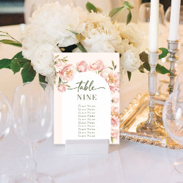 Convites Números de tabela de assentos florais de casamento