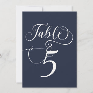 Convites Números de Tabela de Casamento Clássico de Script 