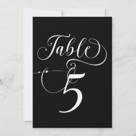 Convites Números de Tabela de Casamento Clássico de Script 