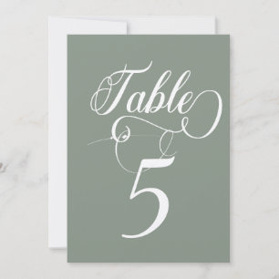 Convites Números de Tabela de Casamento Clássico de Script 
