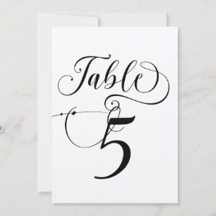 Convites Números de Tabela de Casamento Clássico de Script