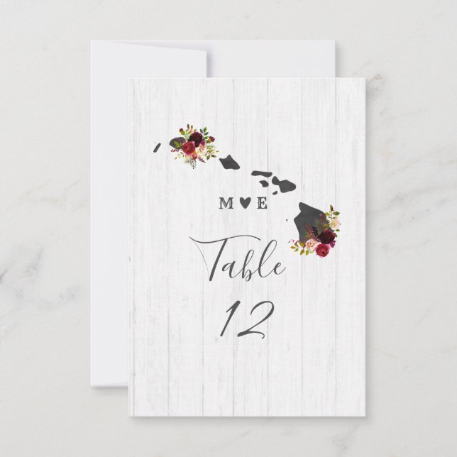 Convites Números de Tabela de Casamento de Destino do Estad (Frente)