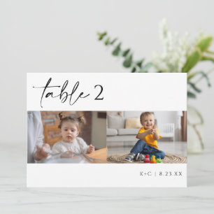 Convites Números de Tabela de Casamento de Fotos Minimalist