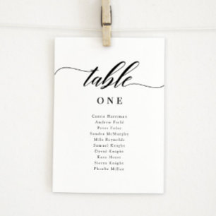 Convites Números de Tabela de Casamento de Script Elegante 