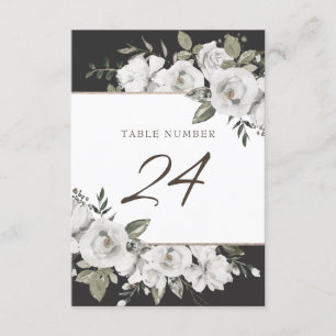Convites Números de Tabela de Casamento Floral Branca de Vi