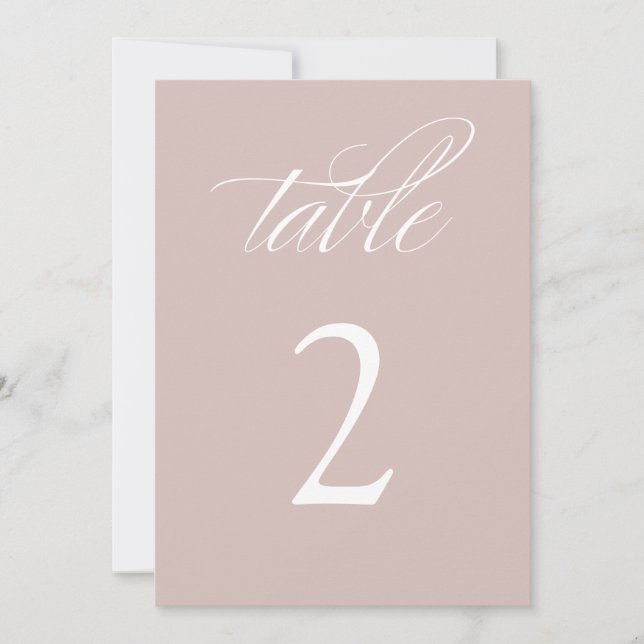 Convites Números de Tabela de Casamento Rosa Elegante (Frente)