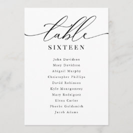 Convites Números de Tabela de Casamento Sentado Gráfico Mod