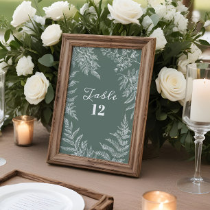 Convites Números de Tabela de Casamento Verde da Elegante F