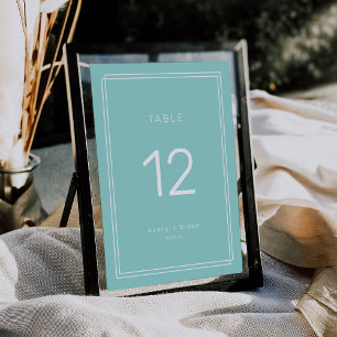 Convites Números de Tabela de Casamento Verde Mint Minimali