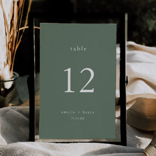Convites Números de Tabela de Casamentos Verdes da EMELIA F