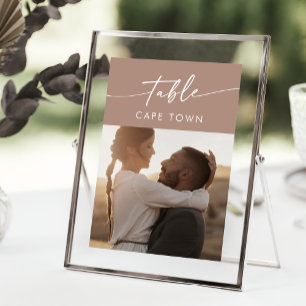 Convites Números De Tabela De Fotografias De Taupe Neutro B