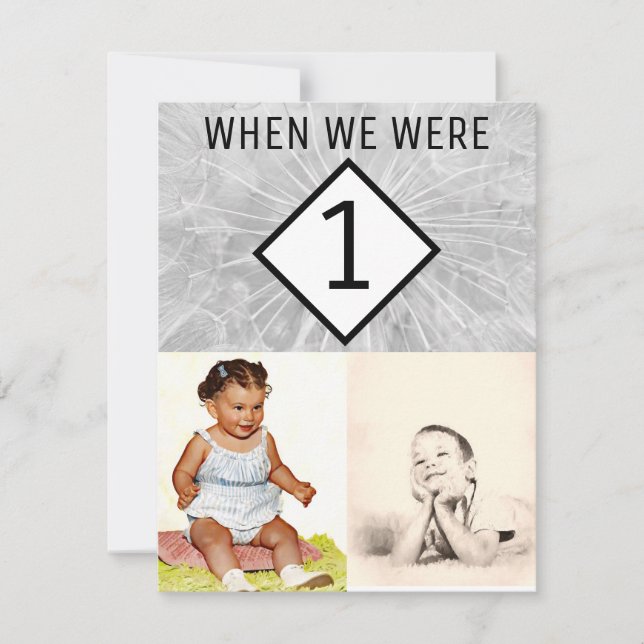 Convites Números De Tabela De Fotografias Editáveis Quando  (Frente)