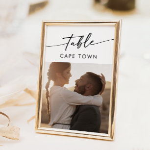 Convites Números de tabela de fotos em preto-e-branco