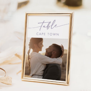 Convites Números de Tabela de Fotos Púrpura Boho Chic Dusty