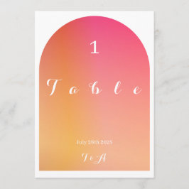 Convites Números de Tabela de Ombre Sunset Arch Boho de Cas
