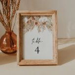 Convites Números de Tabela do Deserto CIERA Boho Terracotta<br><div class="desc">Esta tabela contém pampas secas boêmicas, cremosos terracotta florals, e uma letra simples de script. Edite facilmente o número da tabela e adicione 'quantidade 1' ao carrinho. Altere o número e repita todas as suas mesas. Este número de tabela é a adição perfeita ao seu casamento, chá de fraldas, chá...</div>