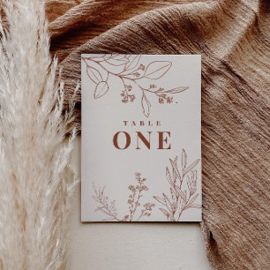 Convites Números de Tabela Floral Boho