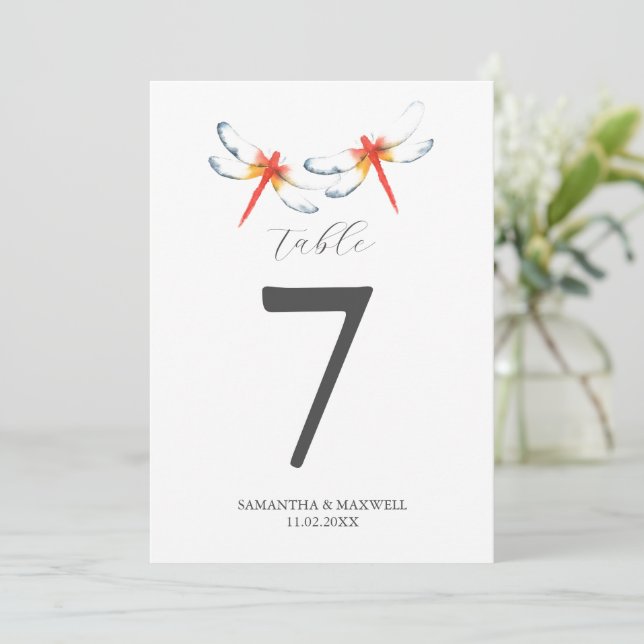 Convites Números de Tabela Imprimível de Casamento de Desti (Em pé/Frente)