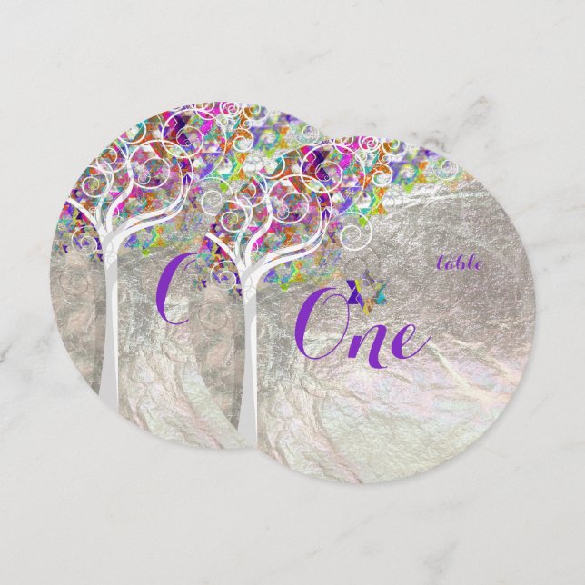 Convites Números de tabela PixDezines árvore da vida Mitzva (Frente/Verso)