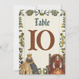 Convites Números de Tabela Real de Casamentos Renascentista