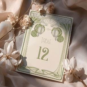 Convites Números de Tabela Vintage Mackintosh Trees Sage Ve