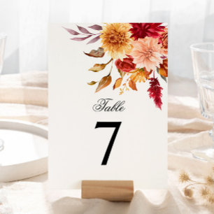Convites Números de Tabelas de Casamento das Flores de Qued