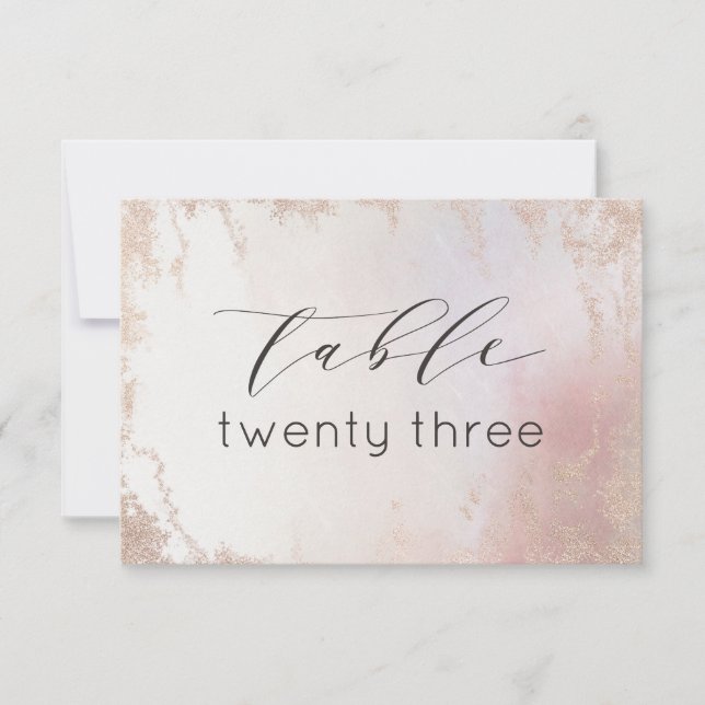 Convites Números de Tabelas de Casamento de Fosco Rosa-Blus (Frente)