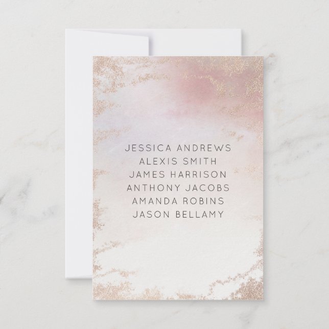 Convites Números de Tabelas de Casamento de Fosco Rosa-Blus (Verso)