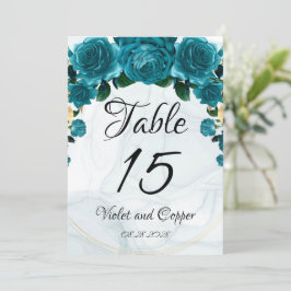 Convites Números de Tabelas de Casamento Ereal Dourado Chic