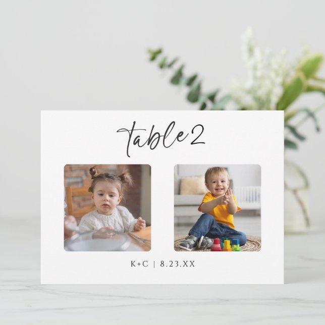 Convites Números de Tabelas de Casamento Fotos por Envelhec (Em pé/Frente)