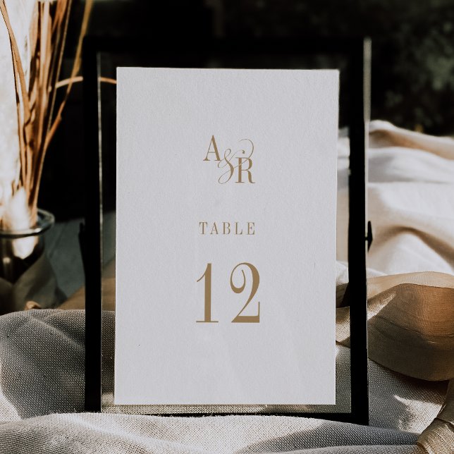 Convites Números de Tabelas Douradas de Casamento de Boho M (ANDREA Minimalist Boho Gold Wedding Table Numbers)