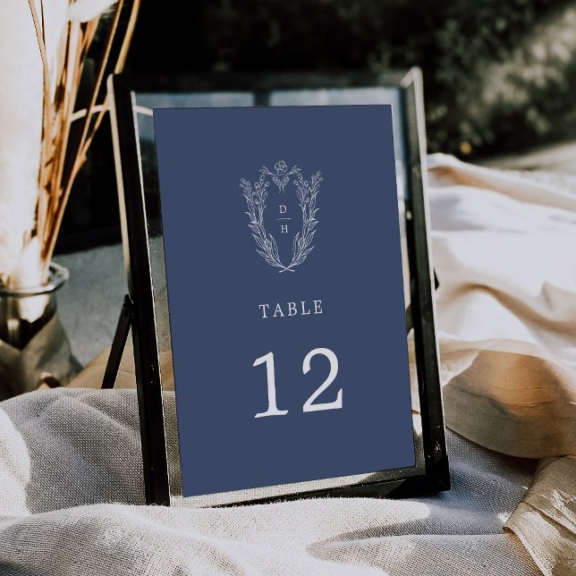 Convites Números mínimos de tabela de casamentos azuis-escu (DAPHNE Dark Blue Minimal Wedding Table Numbers)