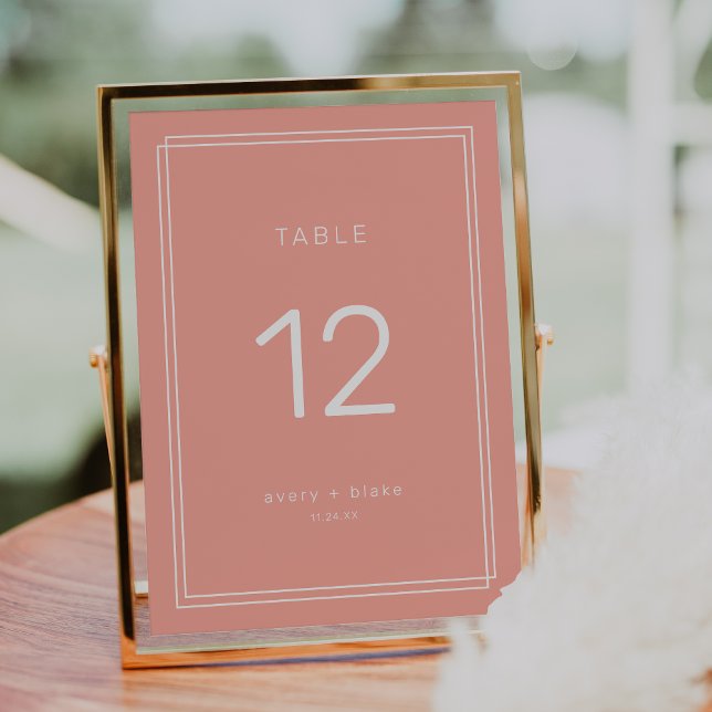 Convites Números Mínimos de Tabelas de Casamento de Pêssego (AVERY Minimal Blush Peach Wedding Table Numbers)