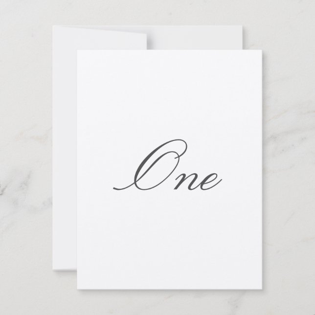 Convites Números Simples de Tabelas de Casamento (Frente)