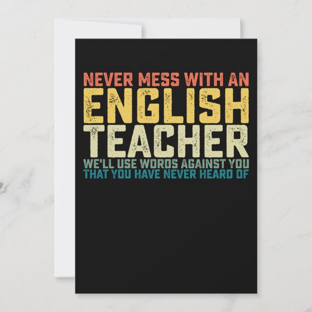 Convites Nunca Brinque Com Um Professor De Inglês Nós Usare (Frente)