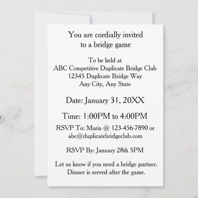 Convites Nunca Critique Seu Parceiro Durante O Play Bridge (Verso)