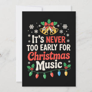 Convites Nunca é Tarde Demais Para Música de Natal Sininhos