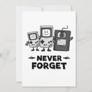 Convites Nunca esqueça a estética da fita Vintage 90s