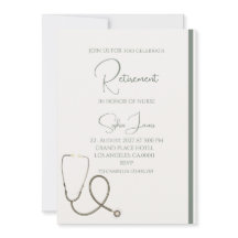 Nurse Retirement Invitation – Elegant Green Callig